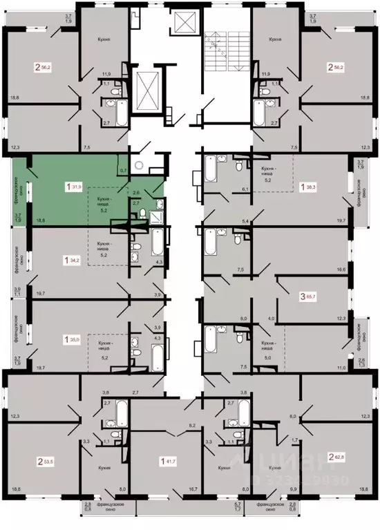 1-к кв. Красноярский край, Красноярск Пашенный мкр,  (31.9 м) - Фото 1