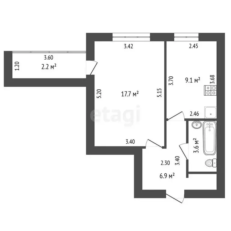 1-комнатная квартира: Стерлитамак, улица Гоголя, 153 (40 м) - Фото 1