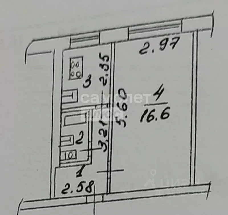 1-к кв. Липецкая область, Липецк ул. Жуковского, 21 (29.0 м) - Фото 1