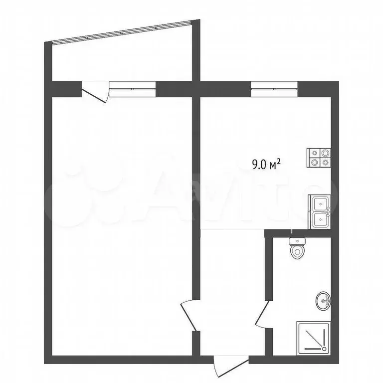 1-к. квартира, 33 м, 2/5 эт. - Фото 1