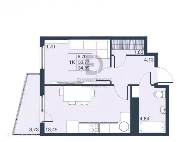 Продаётся 1-к квартира, 35 м - Фото 1