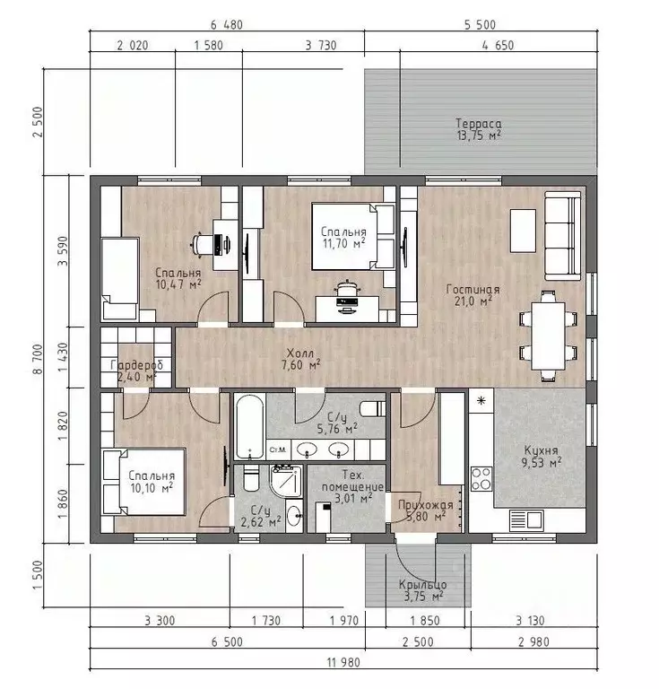 Дом в Ленинградская область, Выборгский район, Полянское с/пос, пос. ... - Фото 2