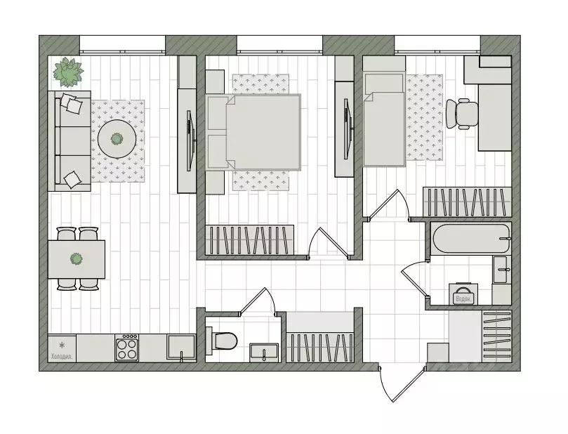 3-к кв. Кировская область, Киров бул. Прибрежный, 6 (59.6 м) - Фото 0