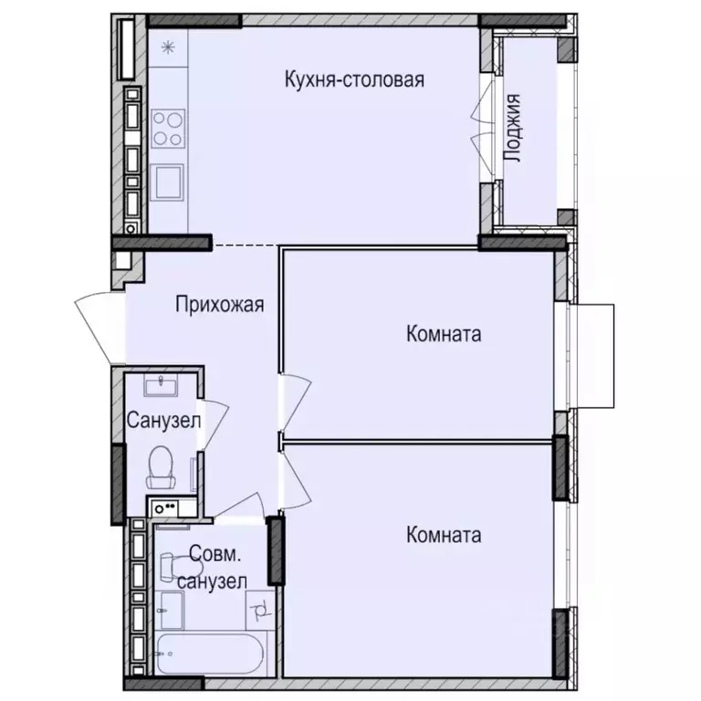 2-к кв. Удмуртия, Ижевск Карлутский жилрайон, 3-й мкр,  (55.9 м) - Фото 0