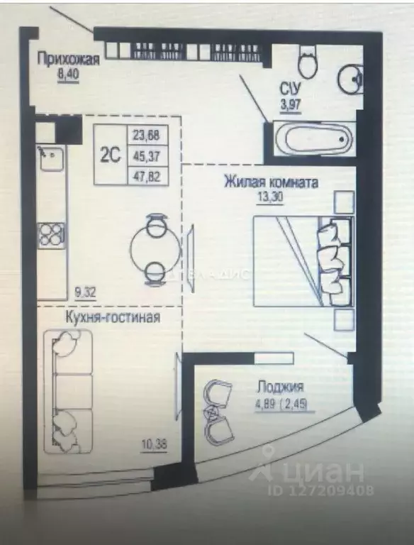 2-к кв. Ростовская область, Ростов-на-Дону Привокзальная ул., 3/1 ... - Фото 1