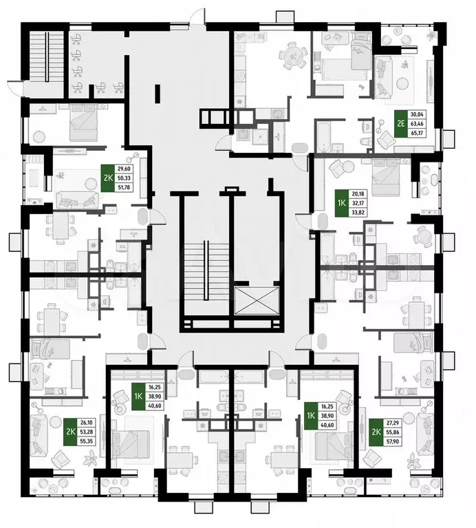 1-к. квартира, 40,6 м, 1/8 эт. - Фото 1