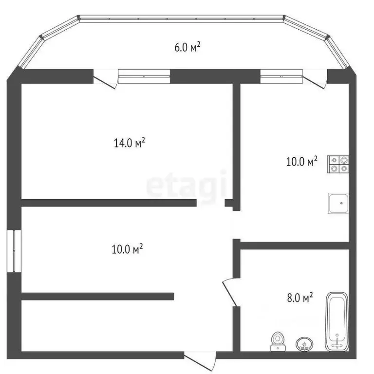 2-к кв. Брянская область, Брянск Мининская ул., 50 (49.4 м) - Фото 1