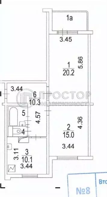 2-к кв. Москва Мячковский бул., 20К2 (60.0 м) - Фото 2