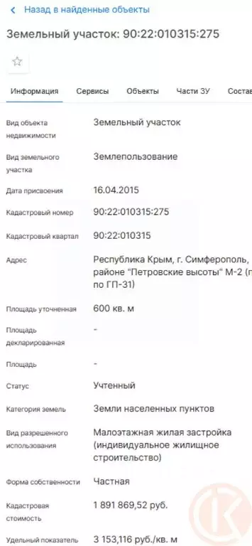 Участок в Крым, Симферополь ул. Валентины Гризодубовой, 24 (6.0 сот.) - Фото 2