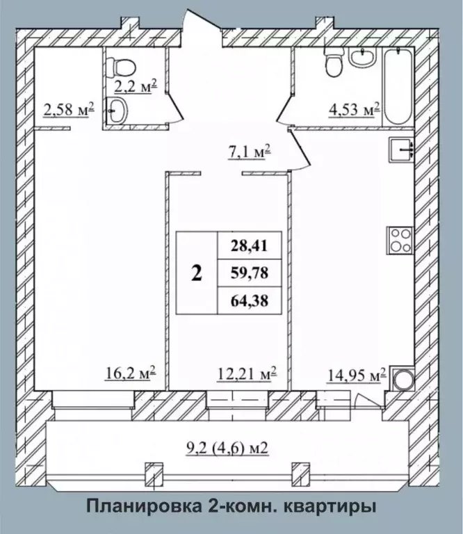 2-к кв. Ярославская область, Ярославль Северный жилрайон, 9А мкр, ... - Фото 2