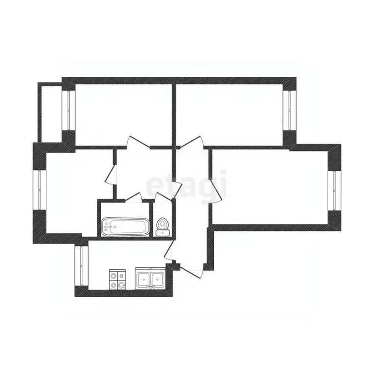 4-к кв. Белгородская область, Белгород Левобережная ул., 14 (73.1 м) - Фото 2