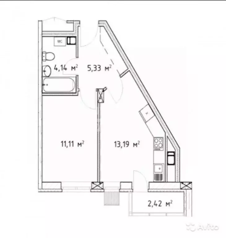 1-к кв. Нижегородская область, Нижний Новгород ул. Тимирязева, 7к5 ... - Фото 2