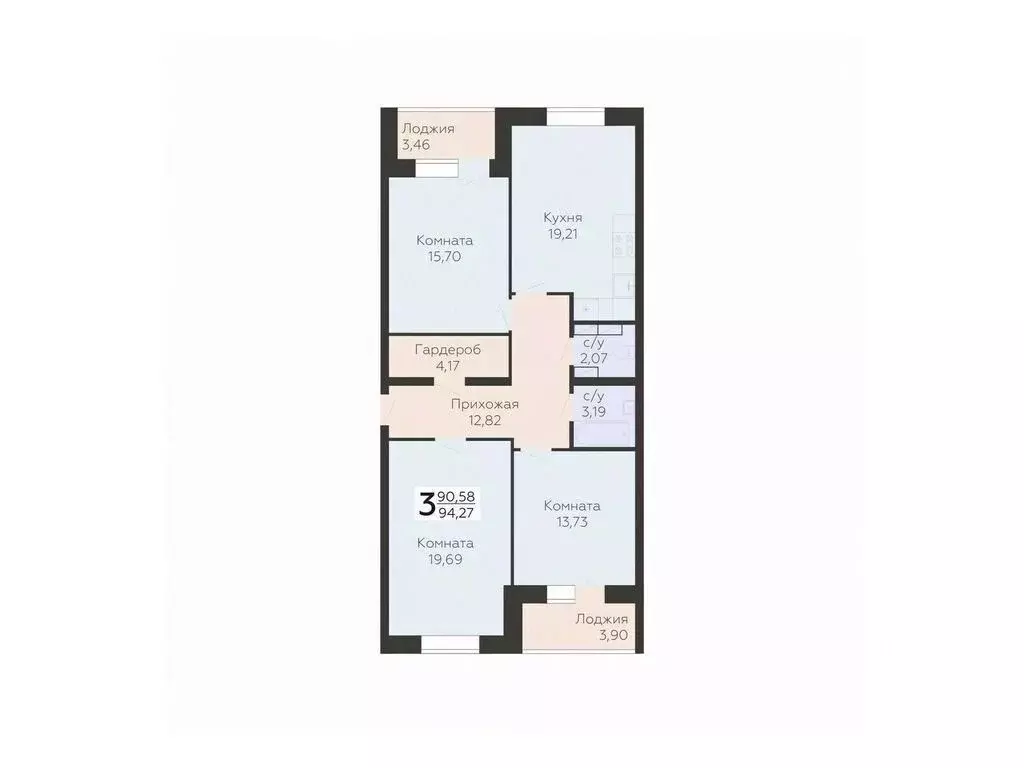 3-к кв. Орловская область, Орел ул. Панчука, 83Б (94.27 м) - Фото 0