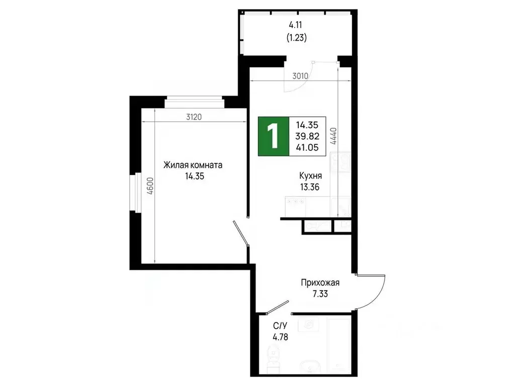 1-к кв. Ленинградская область, Всеволожский район, Свердловское ... - Фото 1