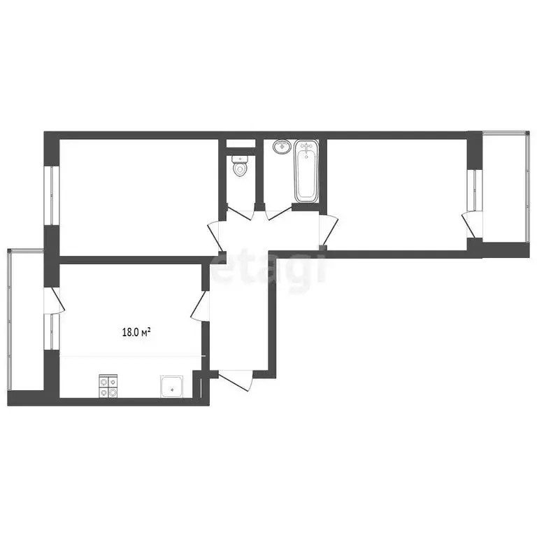 2-комнатная квартира: Тюмень, улица Беляева, 29к1 (62.2 м) - Фото 1