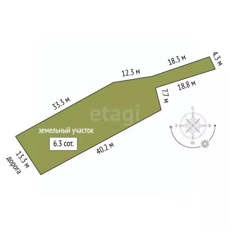 Участок в Севастополь с. Передовое, ул. Прудовая, 18Б (6.3 сот.) - Фото 1