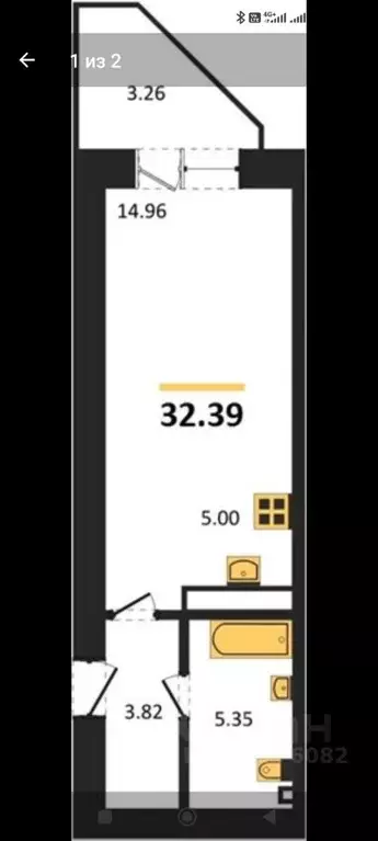 Студия Пензенская область, Пенза ул. Измайлова, 41В (32.39 м) - Фото 0