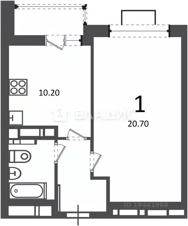 1-к кв. Москва проезд Шокальского, 28Ак1 (38.9 м) - Фото 2