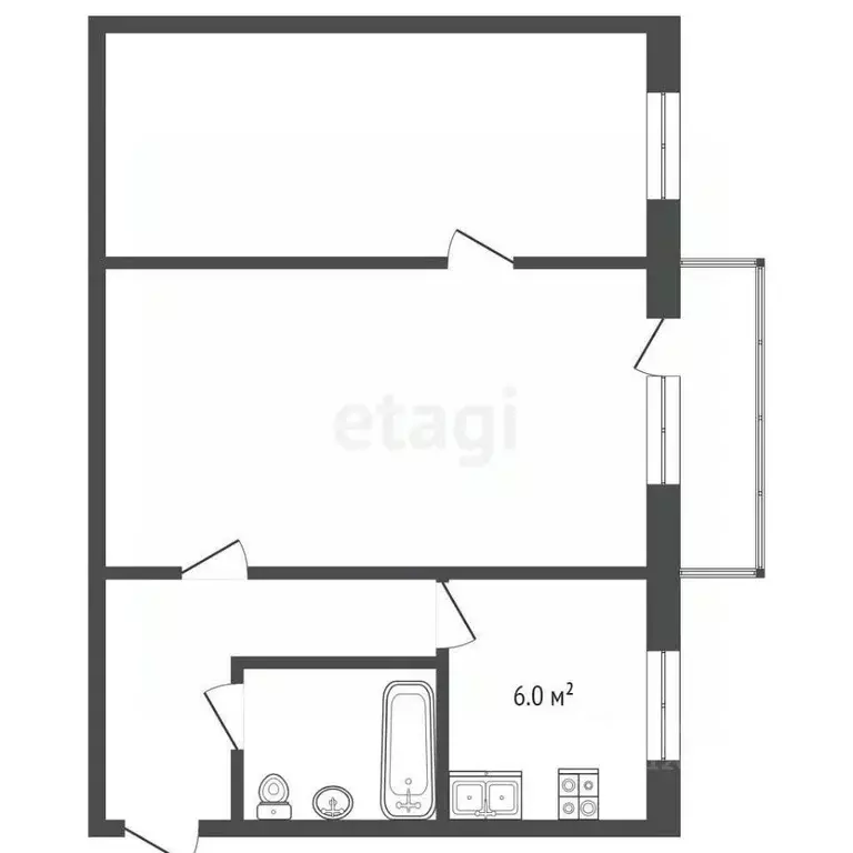 2-к кв. Костромская область, Кострома Черноречье мкр, 8 (44.4 м) - Фото 1