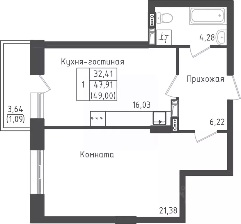 1-к кв. Московская область, Дмитровский городской округ, д. Рыбаки ... - Фото 0