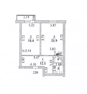 1-к кв. Липецкая область, Липецк ул. А.Г. Стаханова, 73 (57.2 м) - Фото 2