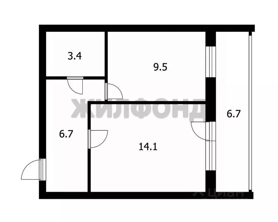 Квартира, 1 комната, 33.7 м - Фото 0