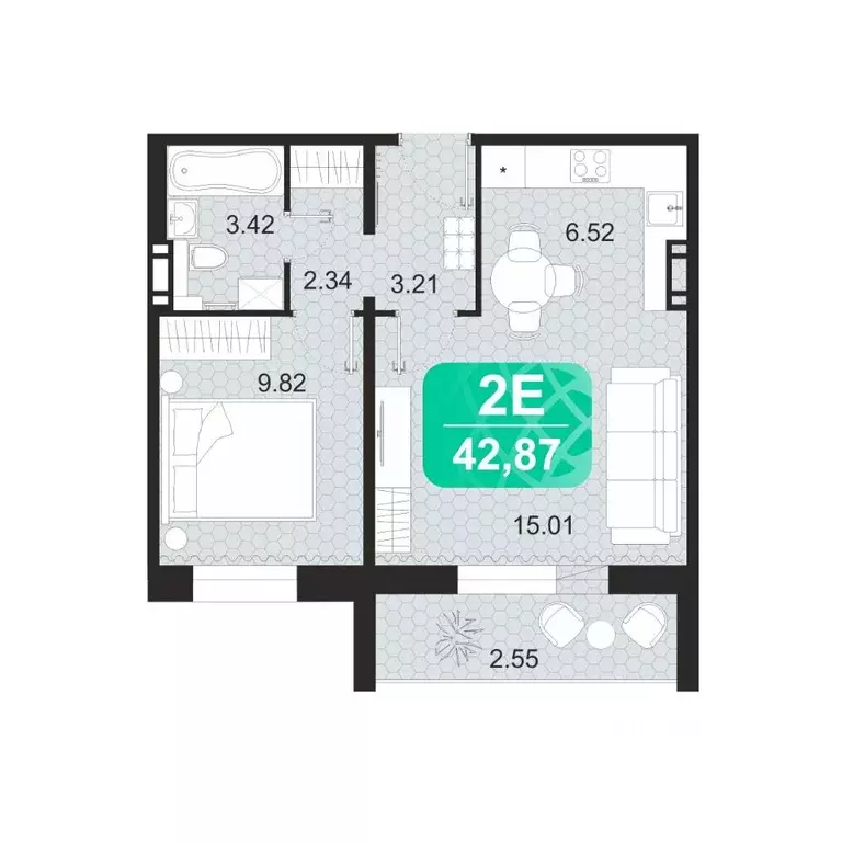 2-к кв. Забайкальский край, Чита ул. Богдана Хмельницкого, 14 (42.87 ... - Фото 1