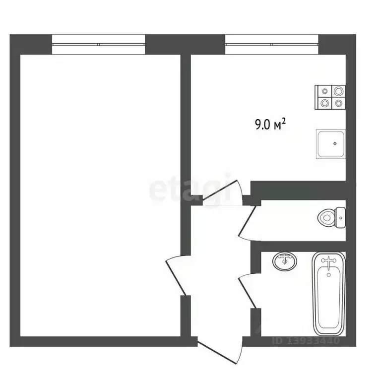 1-к кв. Тюменская область, Тюмень ул. Станционная, 34/2 (34.0 м) - Фото 1