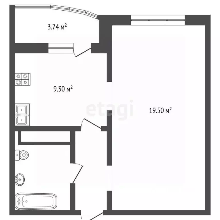1-к кв. Тюменская область, Тюменский муниципальный округ, д. Патрушева ... - Фото 2