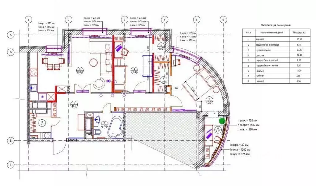 3-к кв. Тульская область, Тула ул. Макаренко, 7 (82.0 м) - Фото 2