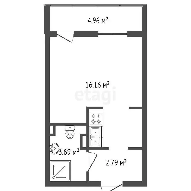 Квартира-студия: Мурино, Романовская улица, 9 (25.12 м) - Фото 1