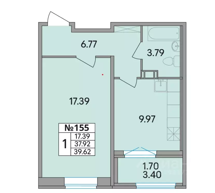 1-к кв. Ленинградская область, Всеволожский район, Агалатовское с/пос, ... - Фото 1