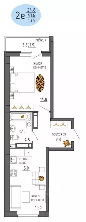 2-к кв. Пермский край, Пермь Ижевская ул., 38 (43.5 м) - Фото 1