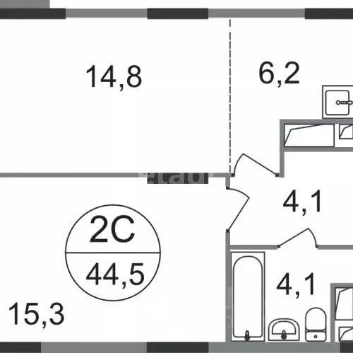 2-к кв. Москва пос. Внуково, Центральная ул., 13 (44.0 м) - Фото 2