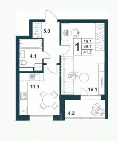 1-к кв. Липецкая область, Липецк Минская ул., 4Вк1 (41.2 м) - Фото 2