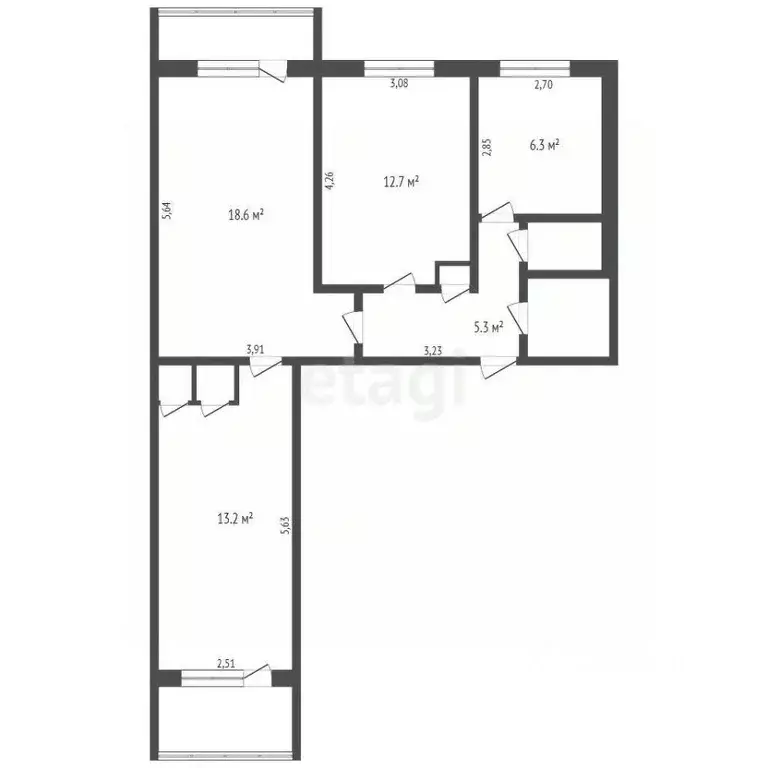 3-к кв. Кемеровская область, Кемерово ул. Тухачевского, 31В (60.8 м) - Фото 1