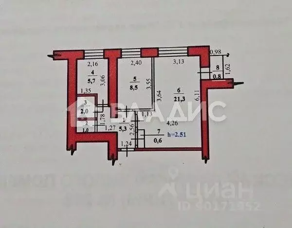 2-к кв. Башкортостан, Стерлитамак просп. Октября, 59 (44.9 м) - Фото 2