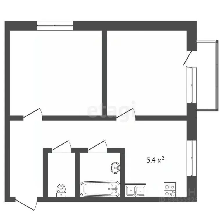 2-к кв. Ростовская область, Таганрог ул. Циолковского, 32-1 (40.1 м) - Фото 1