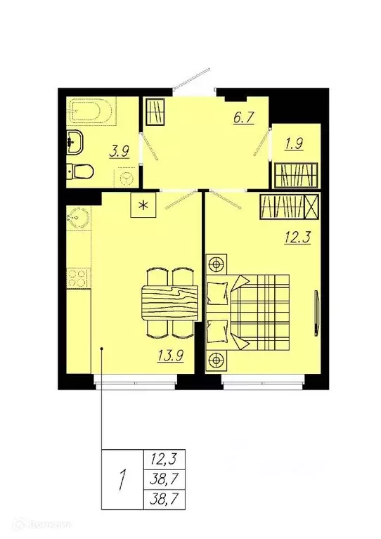 Продаётся 1-к квартира, 37.8 м - Фото 0