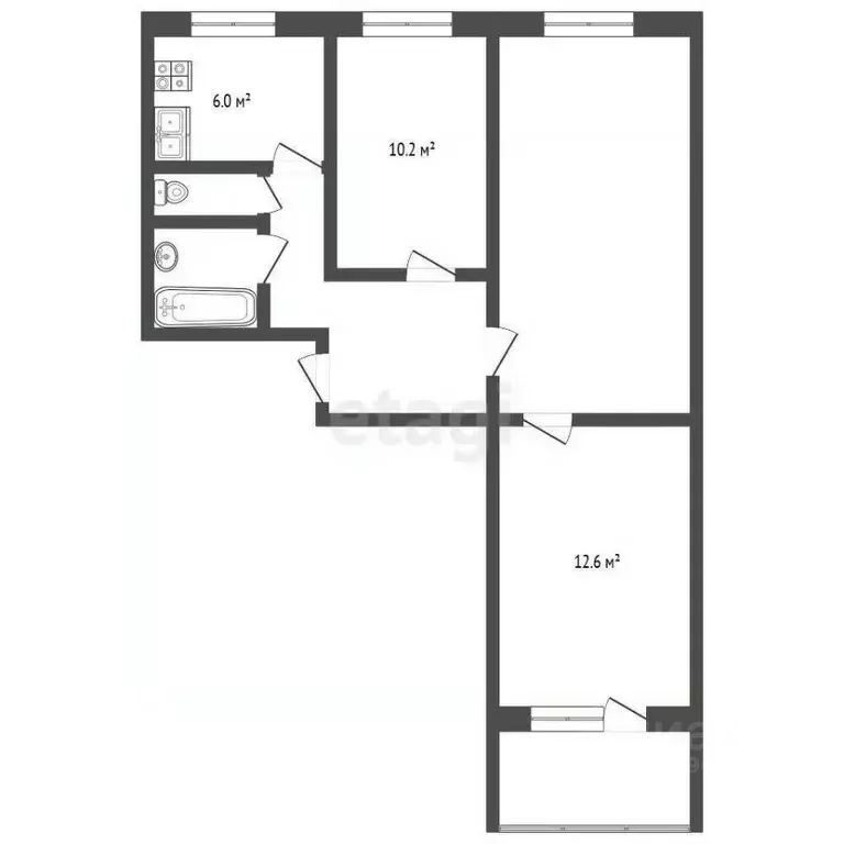 3-к кв. Москва ул. Кухмистерова, 18 (57.5 м) - Фото 1