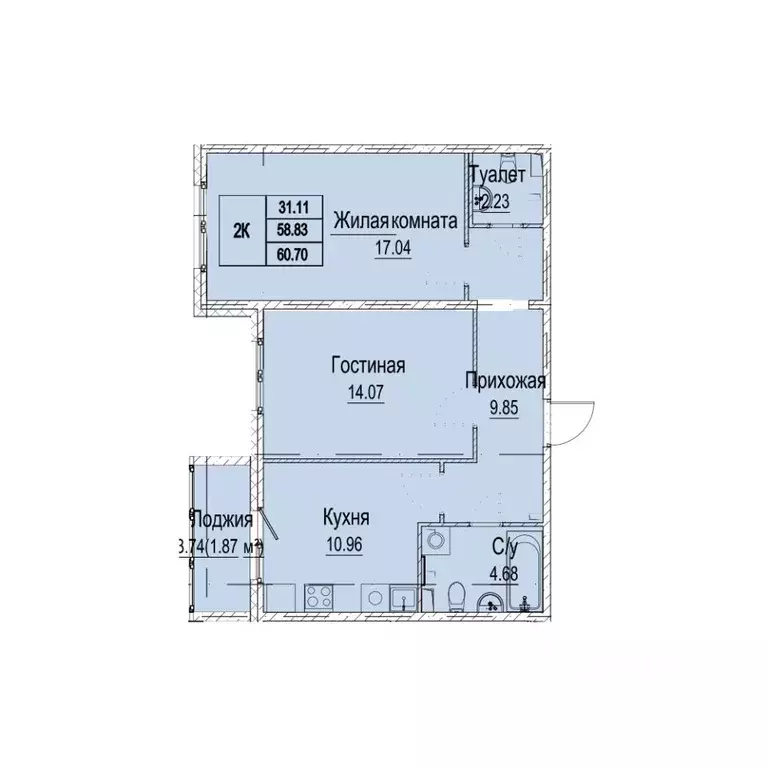2-к кв. Нижегородская область, Нижний Новгород Лесной Городок мкр, ... - Фото 0