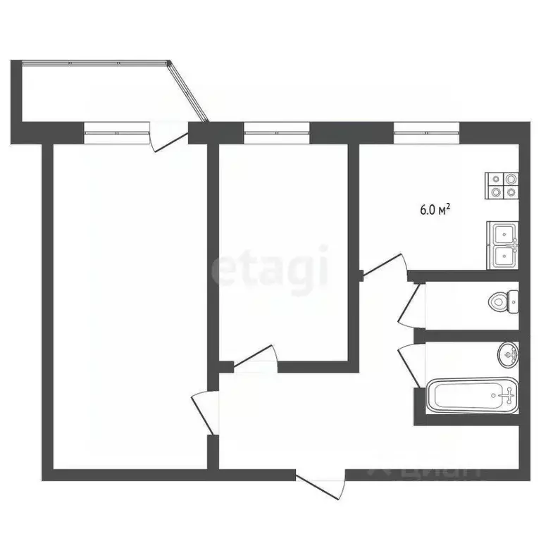 2-к кв. Москва Верхняя Сыромятническая ул., 2 (46.4 м) - Фото 1