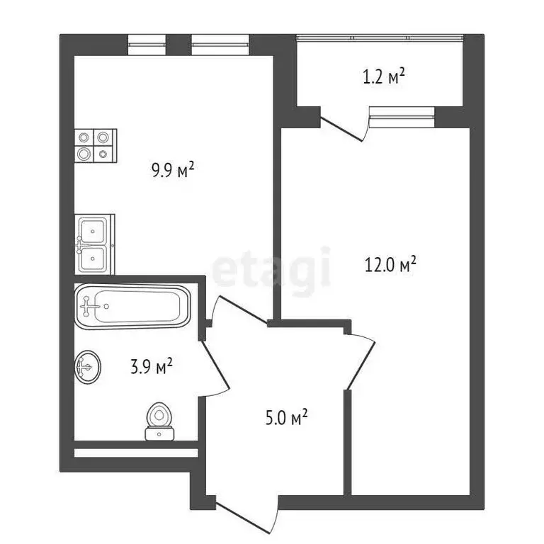 1-комнатная квартира: Новороссийск, улица Григорьева, 12 (32 м) - Фото 0