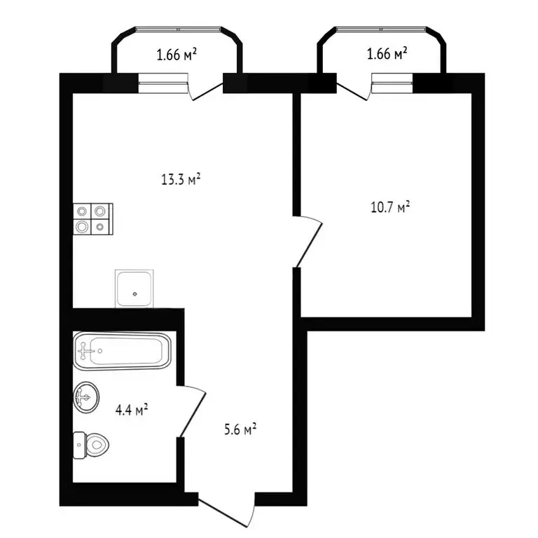 1-комнатная квартира: Тюмень, улица Вадима Бованенко, 7 (33.7 м) - Фото 1