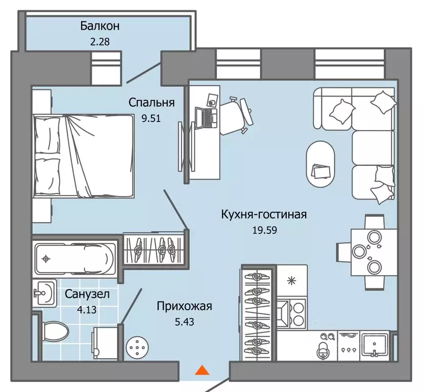 1-к кв. Пермский край, Пермь ул. Дзержинского, 35А (39.0 м) - Фото 1