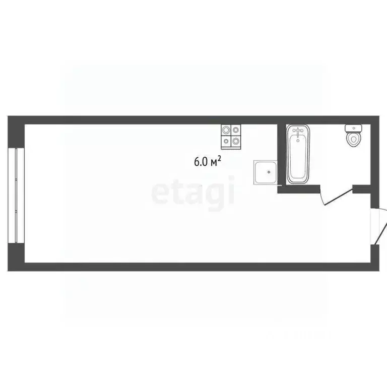 Студия Ростовская область, Ростов-на-Дону ул. Нансена, 83с2 (24.0 м) - Фото 2