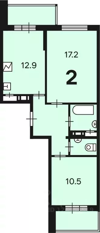 2-к кв. Москва Долгопрудная аллея, 14к1 (53.5 м) - Фото 0