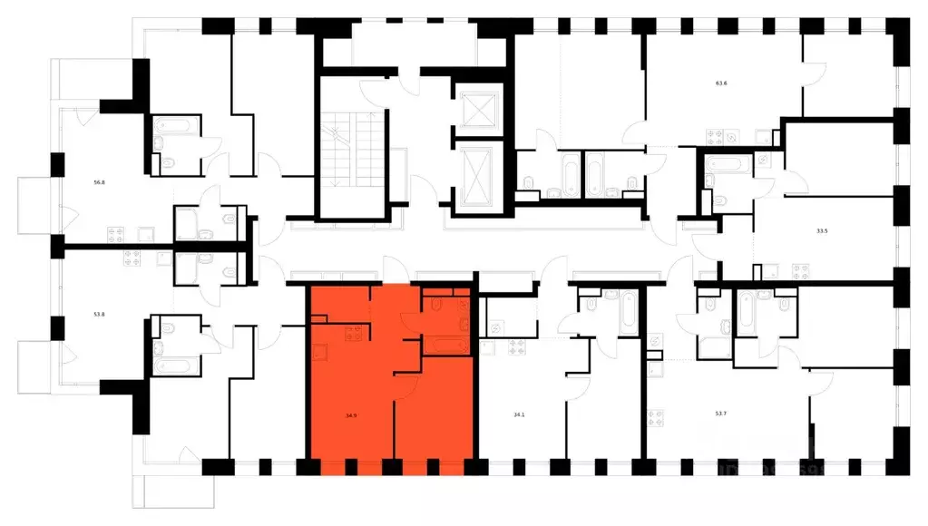1-к кв. Москва ул. Маршала Прошлякова, 12к2с1 (34.9 м) - Фото 2