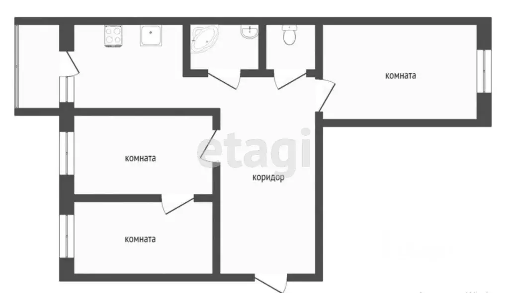3-к кв. Бурятия, Улан-Удэ ул. Буйко, 20а (76.0 м) - Фото 2