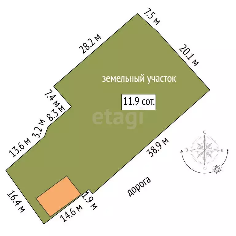 Участок в село Гусево, Зелёная улица (11 м) - Фото 1